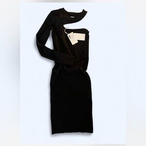 Helmut Lang One Shoulder Black Dress
